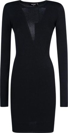 Dsquared2 Gebreide Jurk - Dames - Kleedjes - Zwart - S - Kleedjes