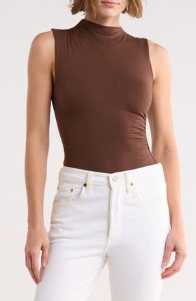 Blu Pepper Side Cinched Mock Neck Top in Brown at Nordstrom Rack, Size Medium