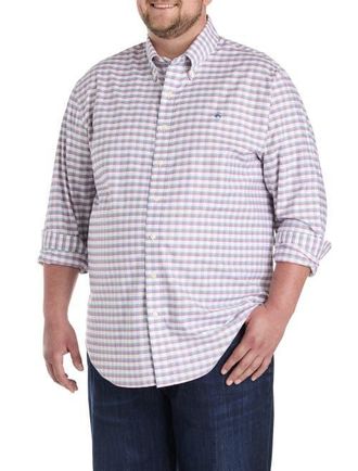 Brooks Brothers Big & Tall Non-Iron Check Sport Shirt in Grphchck Ivry Rd Grn at Nordstrom, Size Xx-Large