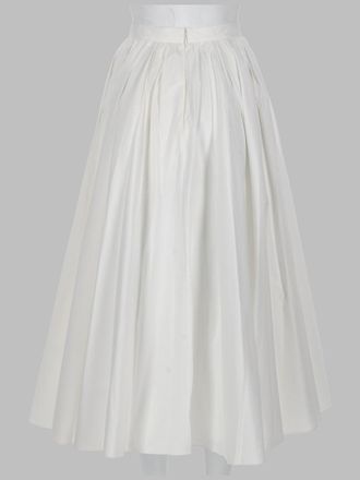 Self Portrait Cotton Poplin Midi Skirt - White