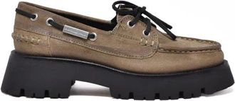 Alexander Wang Schoenen, Dames, Groen, 38 1/2 EU, Leer, Stringata Boat