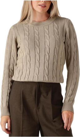 Copenhagen Muse Cmkotom Pullover - Dames - Ronde hals truien - Beige - XL - Katoen - Truien & Vesten