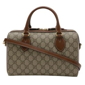 Gucci Pre-owned Mini Bags, unisex, Beige, Size: ONE SIZE Pre-owned GG Supreme 2way handbag