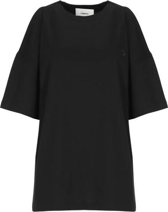 Coperni Tops, Dames, Zwart, S, Katoen, Logo Boxy T-Shirt