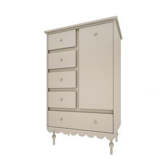 OEM Commode 5 Tiroirs 1 Porte Wood Luck Babushka Olive