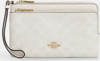 Coach Double Zip Wallet In Signature Canvas
