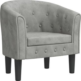 vidaXL Vidaxl - Sill&oacute;n De Terciopelo Gris Claro