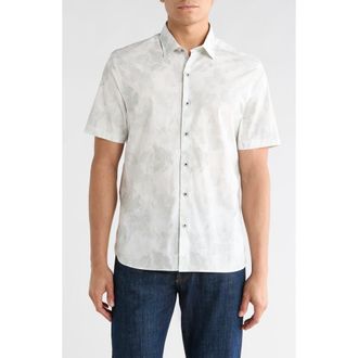 Robert Barakett Gimli Short Sleeve Button-Up Shirt in White Multi at Nordstrom Rack, Size Xx-Large