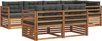 vidaXL Conjunto De Sof&aacute;s De Exterior 7 Uds. Natural Y Antracita Vidaxl