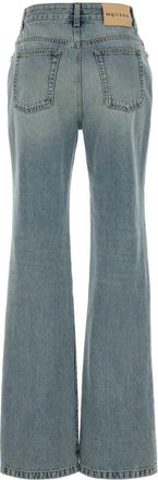 Alexander McQueen Womens Embellished Pocket Chain Denim Jeans Blue Cotton