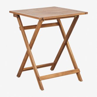 Sklum Sklum - Mesa De Jard&iacute;n Cuadrada 60x60 Cm Plegable En Madera De Acacia Delawer