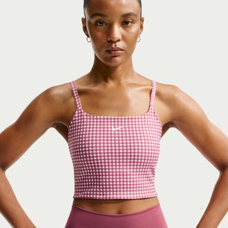 Nike Womens One Light-Support Padded Longline Sports Bra in Red | IV4939-654