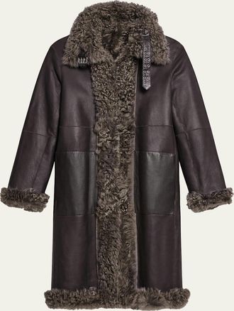 Helmut Lang Reversible Curly Shearling Coat