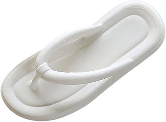 Generic Women Summer Flip Flops Beach Sandals With Flat Sole Design For Outdoor Holiday Walking And Relaxing Comfort (White, 6)