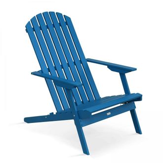 Oviala Sill&oacute;n reclinable plegable de madera de eucalipto azul pac&iacute;fico