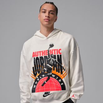 Nike Jordan Mens Jordan Brooklyn Fleece Pullover Hoodie in White | IF1843-133