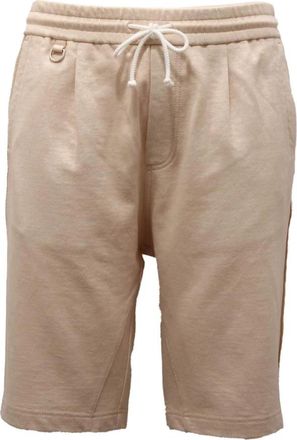 Paolo Pecora Bermuda Sweat Shorts met Linnen - Heren - Korte Broeken - Beige - L - Linnen - Korte Broeken