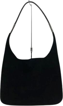 Gucci Pre-owned Shoulder Bags, female, Black, Size: ONE SIZE Pre-owned Suede Shoulder Bag