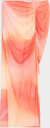 SIMKHAI Kensingten Printed Mesh Coverup Skirt