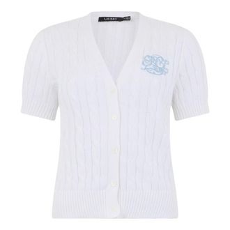 Ralph Lauren Cardigans, female, White, Size: XS Short-Sleeve Cardigan