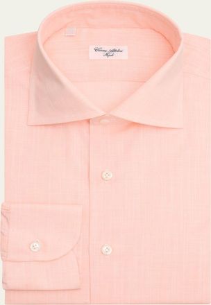 Cesare Attolini Mens Slubbed Check Cotton Dress Shirt