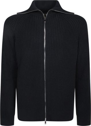 Incotex Full Zip Sweater - Heren - Vesten - Blauw - XL - Truien & Vesten