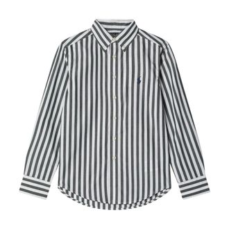 Polo Ralph Lauren Gestreepte Poplin Overhemd - Heren - Casual Overhemden - Groen - M - Katoen - Overhemden