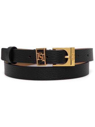 Elisabetta Franchi Leren riem - Zwart