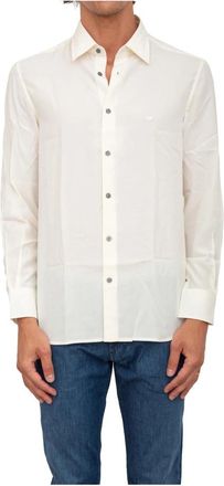 Emporio Armani Ivoor Overhemd Klassieke Stijl - Heren - Casual Overhemden - Wit - M - Overhemden