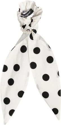Dolce & Gabbana Scrunchie met Polka-dot Sjaal - Dames - Haaraccessoires - Wit - ONE Size - Katoen - Accessoires