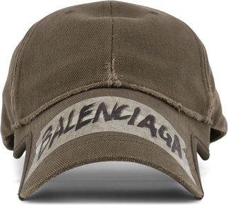 Balenciaga Masking Tape Baseballpet - Heren - Petten - Groen - S - Katoen - Accessoires