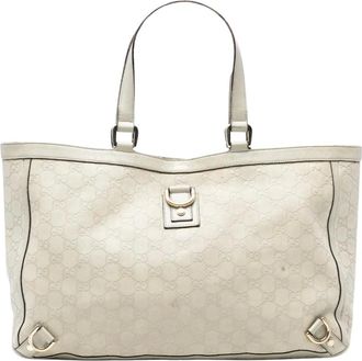Gucci Pre-owned Tote Bags, female, White, Size: ONE SIZE Pre-owned Leather Tote Bag