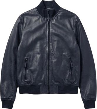 Bully Bomberjack - Heren - Bomber jackets - Blauw - L - Leer - Jassen