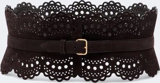 Alaia Ala&iuml;a Vienne suede corset belt