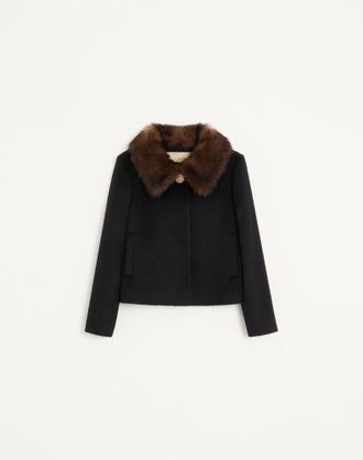 Valentino Giacca Valentino In Baby Camel Drap Donna NERO 36