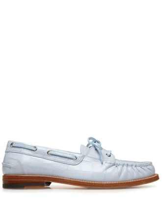 Bally Loafers met krokodillen-reliëf - Blauw