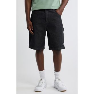 Malbon Golf Foreman Shorts in Black Stone Washed Denim at Nordstrom, Size 30