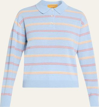 Guest In Residence Collegiate Striped Cashmere Polo