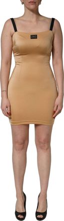 Dolce & Gabbana Womens Brown Nylon Blend Cady Sleeveless Mini Dress Elastane