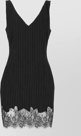 Andamane pinstriped v-neck mini dress