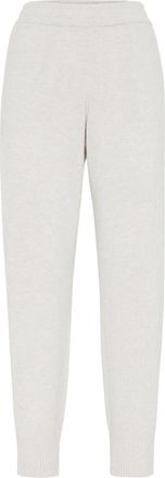 Brunello Cucinelli track pants - women - Cashmere/Silk/Virgin Wool - S - White
