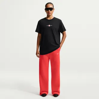 Nike Womens Nike Sportswear Phoenix Fleece High-Waisted Wide-Leg Pants in Red | IH1011-696