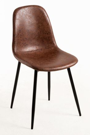 Regalos Miguel Sillas Comedor - Silla Black Teok Polipiel Vintage - Caf&eacute; Vintage