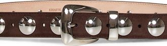 Khaite Womens Belt Benny Coffee Suede Brown Calfskin
