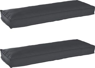 vidaXL Juego De Cojines De Paleta 2 Pcs Negro 120 X 40 X 8 Cm Vidaxl