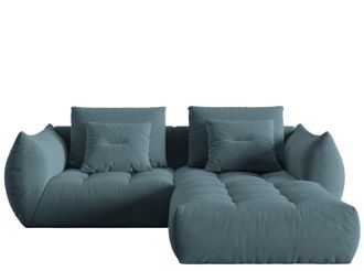 MICADONI Modulares 3-Sitzer Design Ecksofa Bloom - Samtbezug