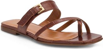 Bruno Magli Noela Croc Embossed Slide Sandal in Cognac Croc at Nordstrom Rack, Size 8.5