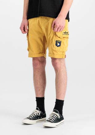 Alpha Industries Shorts ALPHA INDUSTRIES Crew Short Patch, Herren, Gr. 28, Normalgr&ouml;ssen, gelb (wheat), Obermaterial: 98% Baumwolle, 2% Elastan; Futter: 100% Baumwolle