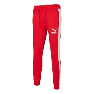 Puma Iconic T7 Logo Printed sweatpants Mens Red 531381-11