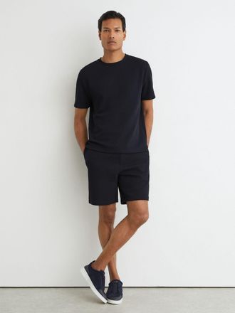 Reiss Navy Textured Drawstring Shorts, Xxl